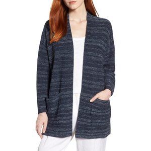 EILEEN FISHER Kimono  indigo blue cotton cardigan